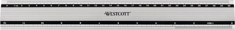 Règle Westcott - 50 cm 19 pouces - aluminium - avec antidérapant - ac-e10193