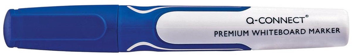 Marqueur pour tableau blanc Q-connect premium, 3 mm, pointe ronde, bleu 10 pièces