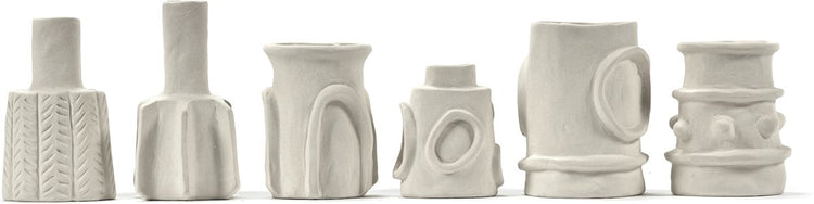 Serax set de 6 vases molly faïence beige ø 6,5x11cm marie michielssen