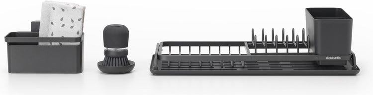 Brabantia set de vaisselle sous évier compact - 4 pièces - gris foncé