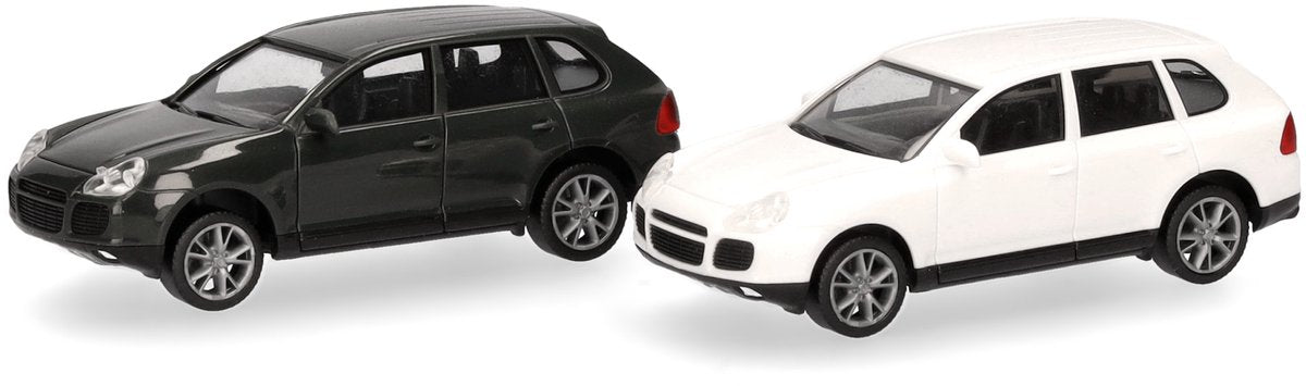 Herpa porsche cayenne turbo, vert blanc (mini kit 2 pièces.)
