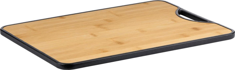 Planche à découper double face Alpina en bambou et plastique - planche à découper 38 x 28 cm - planche à boissons et planche à tapas - planche à fromage et planche de service pour cuisine