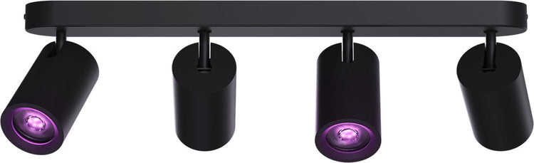 Plafonnier intelligent Calex - 4 lumières - spot intelligent en saillie - ovale - noir