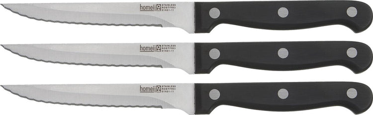 Ensemble de couteaux à steak Homey's cooking equip - 3 pièces - abs en acier inoxydable - micro dentelure
