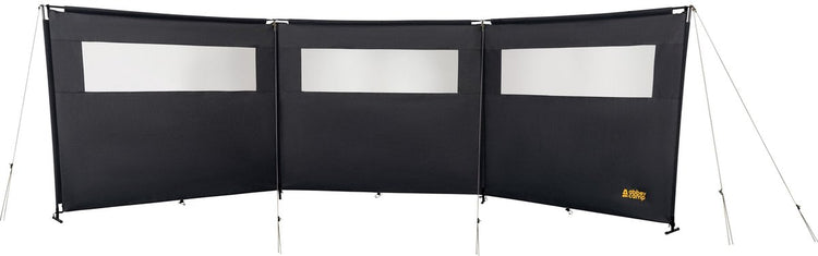 Coupe-vent Abbey Camp avec tube supérieur - gris - env. 500 x 145 cm - avec fenêtre
