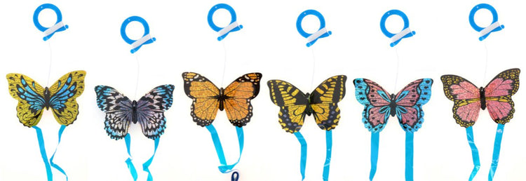 Eddy toys cerf-volant 10 cm - cerf-volant avec ligne de cerf-volant de 6 mètres - cerf-volant papillon pour enfants - cerf-volant avec support de main - motifs assortis - 1 couleur aléatoire