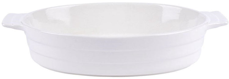 Merkloos sans marque premium keramische wit ovenschaal | met 1,5 liter capaciteit | ovale | vaatwasser veilig | hittebestendig tot 200 graden celsius | perfecte cadeauoptie voor bakliefhebbers | 31x18,5x6cm