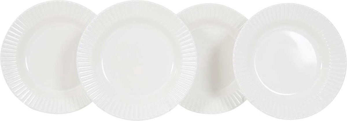 Gimex assiette creuse ligne royale - ivoire - 4 pièces