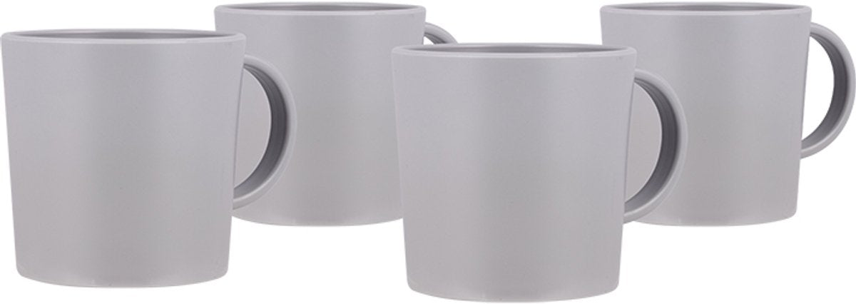 Bo-camp - mug - renouveler - rpet - gris - 400 ml - 4 pièces