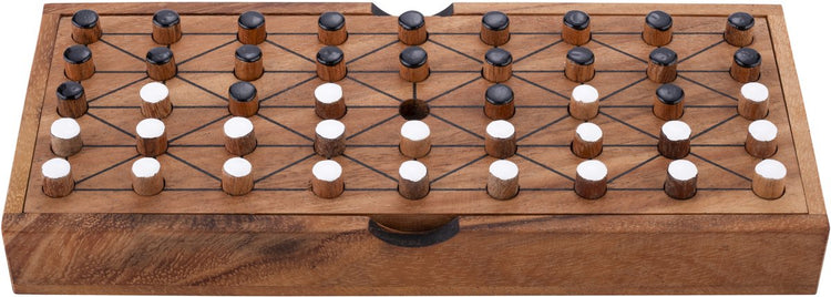 Engelhart fanorona – jeu de stratégie en bois – jeu de société classique à 2 joueurs – jeu de réflexion tactique – jeu traditionnel africain –