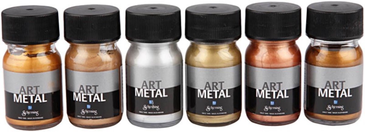 Creativ Company Hobby Paint Couleurs métalliques, 6x30 ml