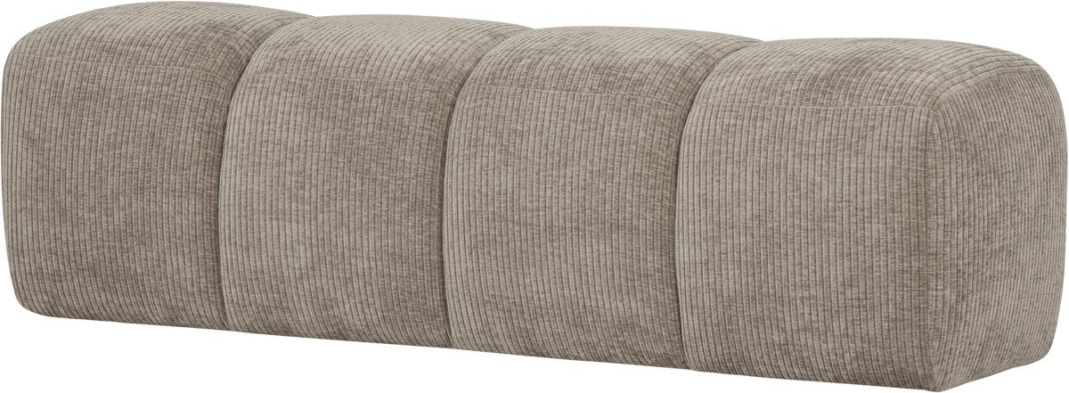 Banc de salle à manger Woood mojo 164 cm - tissu côtelé - sable foncé - 49x164x45