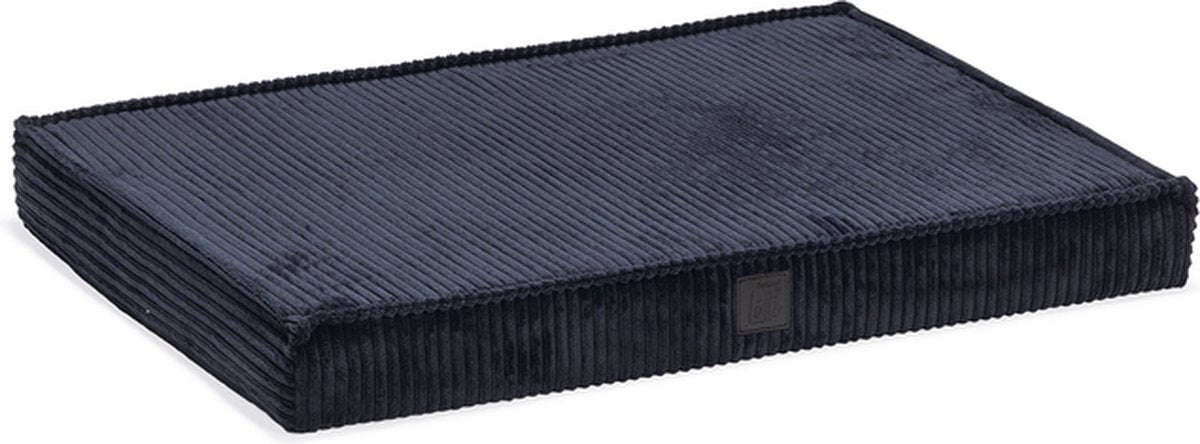 Designed by Lotte Coussin de banc côtelé - Coussin pour chien - Orthopédique - Tissu côtelé - Anthracite - 76x53x8 cm