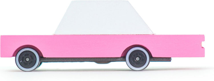 Candylab toys candycar world : berline rose (f236) 8,9x4,1x3cm, moulé sous pression en bois, magnétique, dans une boîte cadeau, 3+