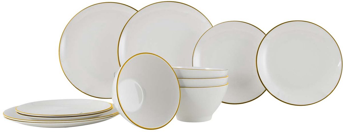 Vaisselle Gimex linea line - or - 12 pièces