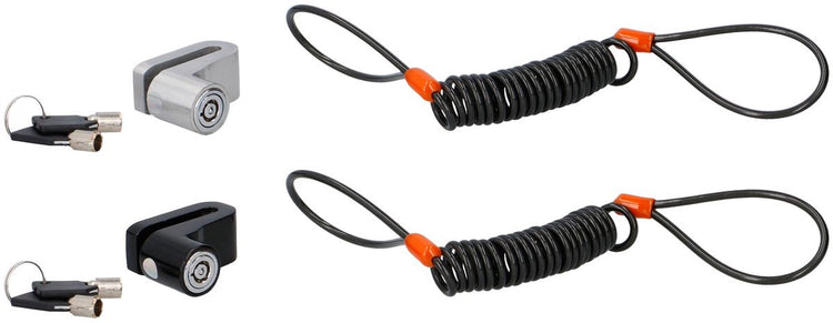 Dunlop antivol disque de frein avec câble de rappel - 2 clés - antivol roue vélo moteur scooter - 1 couleur aléatoire