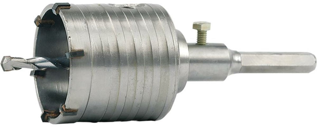 Scie cloche professionnelle Vorel pour maçonnerie - ø 65 mm - adaptateur hexagonal - avec foret de centrage - foret caisson pour béton et brique - 03240