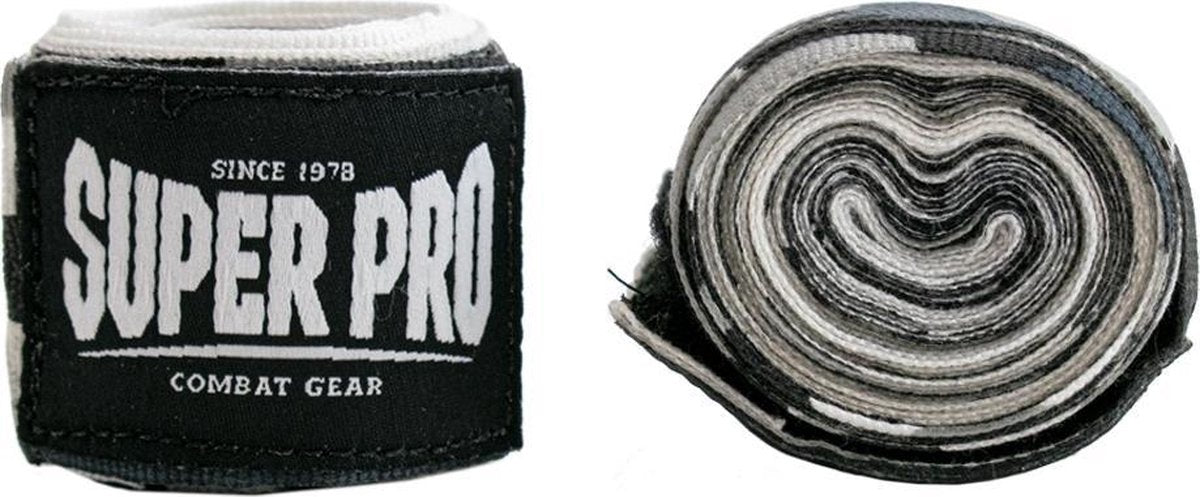 Bandages de combat super pro camo noir gris blanc 250cm