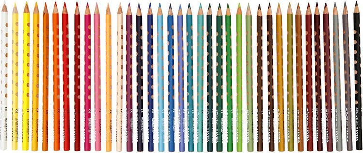Crayons de couleur Lyra à rainure fine, 36 pièces multicolores