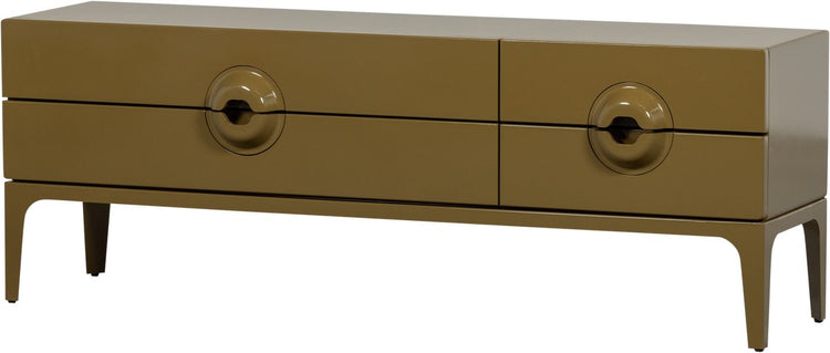Meuble TV Woood merge - bois d'eucalyptus - jaune miel - 57x160x44