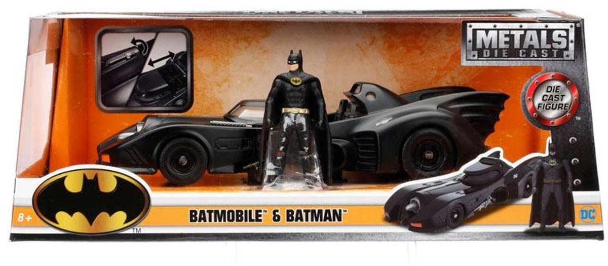 Jada Toys Batman moulé sous pression modèle 1 24 1989 Batmobile avec figurine