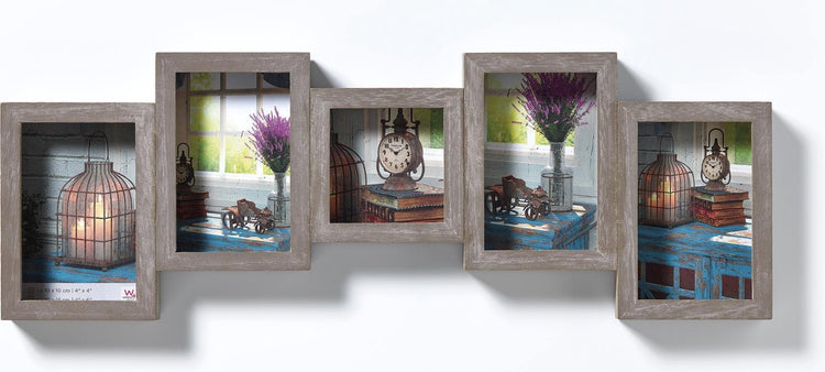 Walther rustique - cadre photo - format photo 1x10x10 cm + 4x10x15 cm - gris