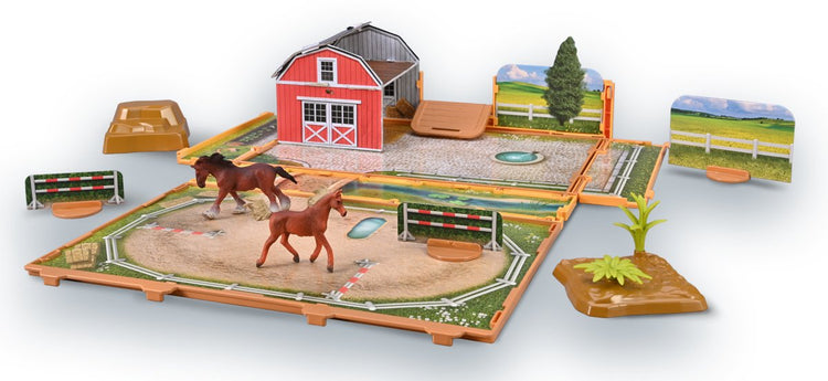 Coffret de jeu de livres d'animaux Collecta - chevaux - miniature - comprenant 2 figurines
