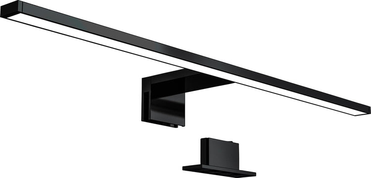 B.k.licht - lampe miroir led - noir - lampe salle de bain - éclairage miroir - l: 60cm - ip44 - 4 000k - 8w led