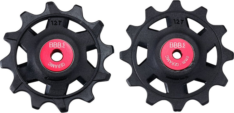 Bbb cycling rollerboys ceramic 12t sr-xplr – roues de dérailleur en céramique – roulements en céramique – adapté pour sram xplr 12 vitesses – noir - bdp-20x
