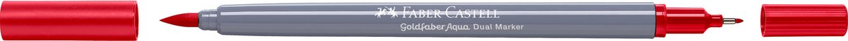 Faber-castell - marqueur aquarelle duo - goldfaber - rouge géranium brillant 121 - pinceau 0,6 mm - fc-164621