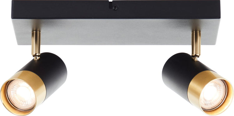 Brilliant vigolo - spot de plafond - gu10 2x5w - 3000k - or noir
