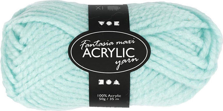Fil acrylique fantaisie Creativ company, l: 35 m, maxi, vert menthe, 50 g 1 pelote