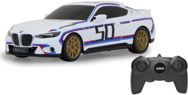 Jamara véhicule radiocommandé - 402172 voiture de sport rc BMW 3.0 CSL - blanc - modèle RC 2,4 GHz prêt à l'emploi - voiture contrôlée 1:24