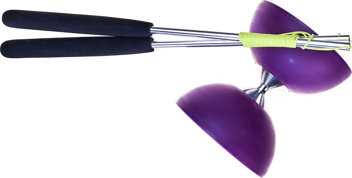 Diabolo en caoutchouc eureka avec bâtons en aluminium violet