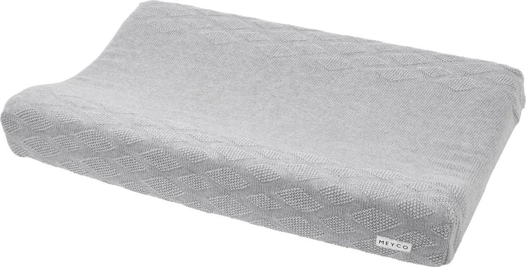 Housse de matelas à langer Meyco baby diamant - bio - gris mélangé - 50x70cm