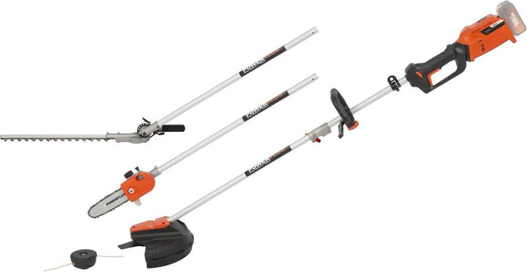 Powerplus 4-en-1 outil multifonction de jardin sur batterie powdpg7553 - Outils de jardin sur batterie 40 V, taille-haie, taille-bordure, tronçonneuse et débroussailleuse, sans batterie ni chargeur