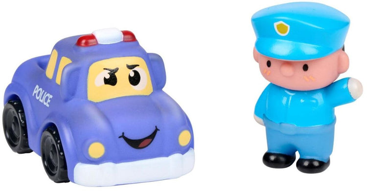 Ensemble de jeu de police Let's Play Eddy Toys - voiture de police avec poupée - 2 pièces - bleu