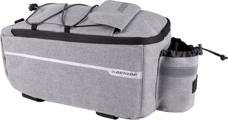 Sac isotherme Dunlop pour porte-bagages de vélo - 7 litres - sac de vélo - Fermeture Velcro - incl. compartiments de rangement supplémentaires et porte-bouteille - couche intérieure isolante - avec bandoulière - gris