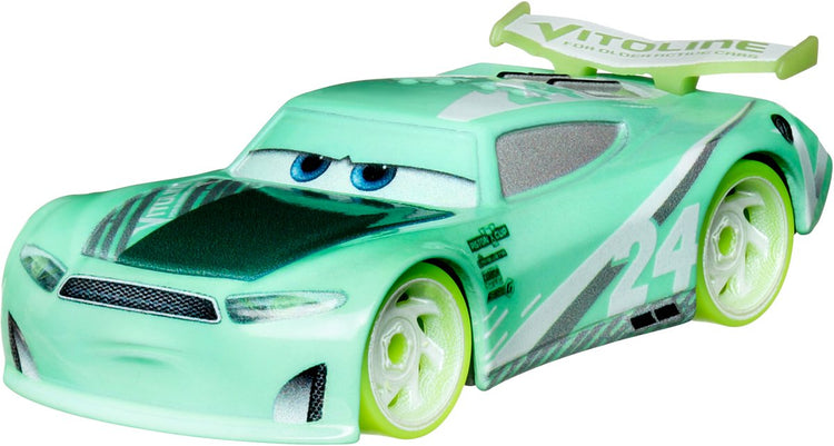 Disney Pixar Cars Disney Cars Glow Racers Chase Racelot - 7 cm - échelle 1:64 - sauvez-les tous