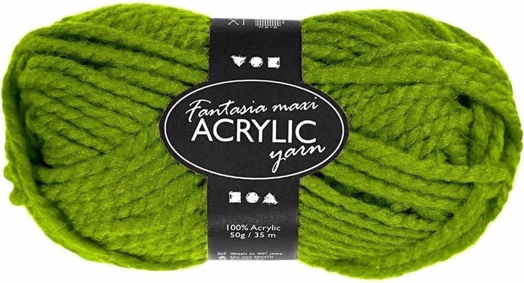 Fil acrylique fantaisie Creativ company, l: 35 m, maxi, vert, 50 g 1 pelote