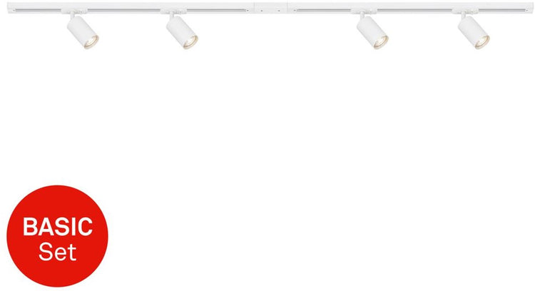 Rail Briloner - éclairage sur rail - spots en saillie - kit de démarrage rail en saillie - 4x spots GU10 - orientable - 150 cm - blanc