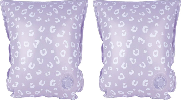 Essentiels de natation - brassards de natation imprimé léopard - ailes de natation - 15-30 kg - 2-6 ans - PVC - blanc lilas