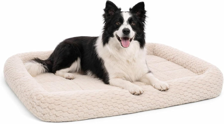 Coussin pour chien Flamingo - panier pour chien - naya rectangulaire beige avec bord 100,5x63,5cm - soutien supplémentaire - confortable