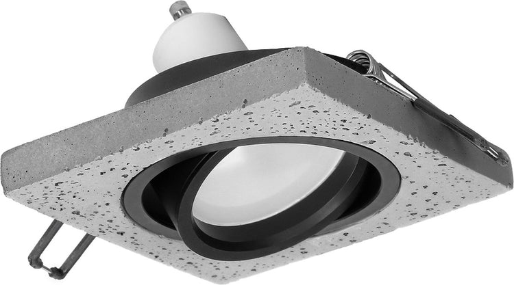 Spot encastrable carré Orno halisi - spot aspect béton - source lumineuse directionnelle - gu10 mr16