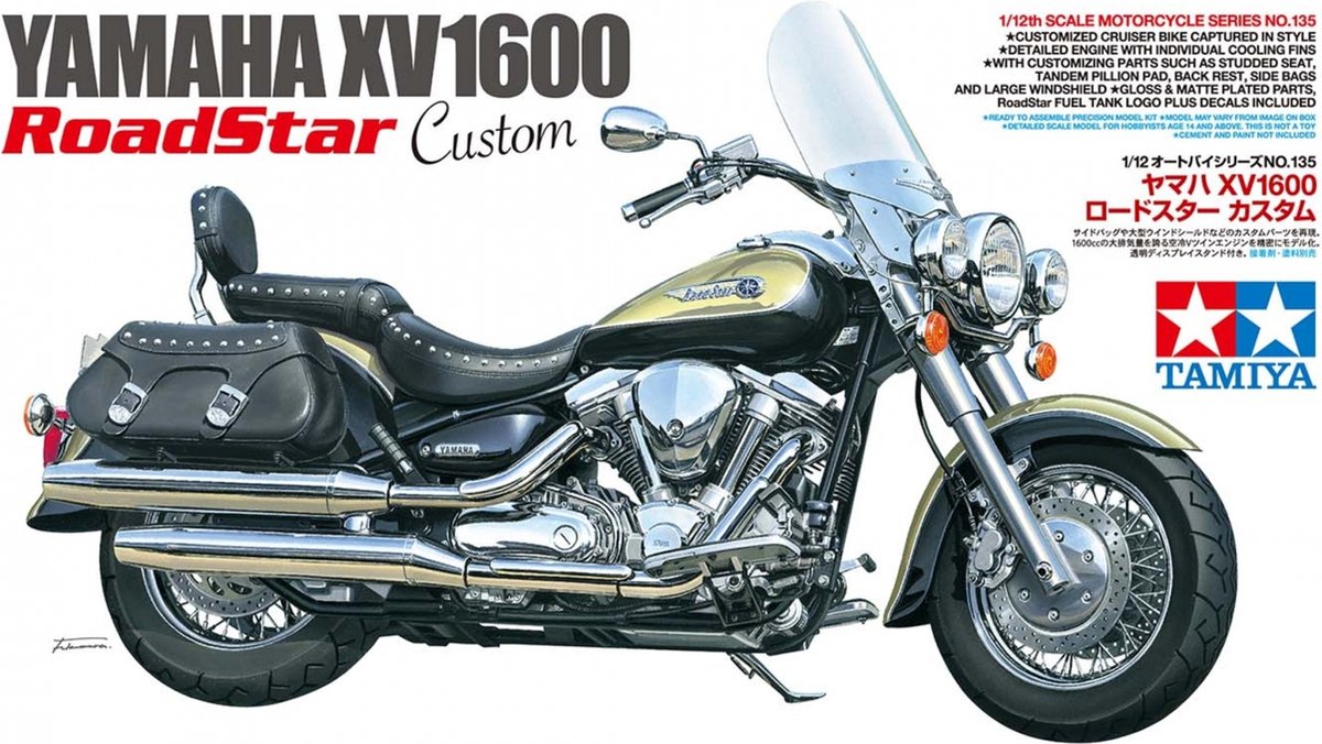 Tamiya – kit de modèles de véhicules militaires, 14135, yamaha xv1600 roadstar, plastique personnalisé, 1:12, modélisme