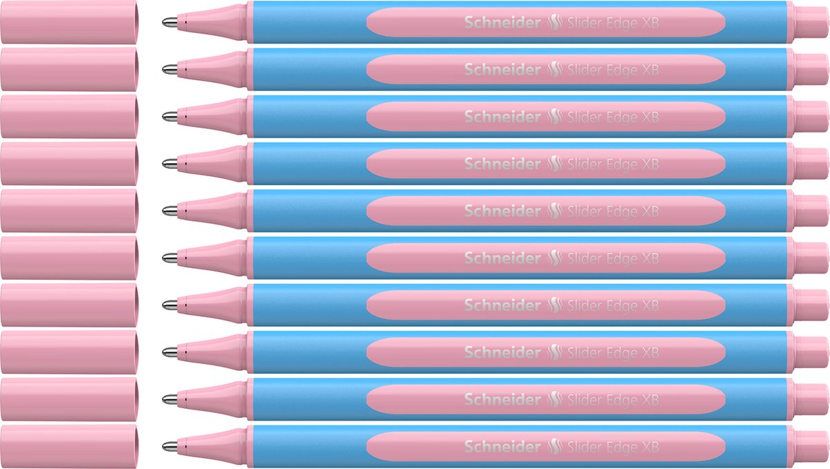 Schneider instruments d'écriture stylo à bille schneider - slider edge pastel - xb - pastel rose - 10 pièces - s-152229-10