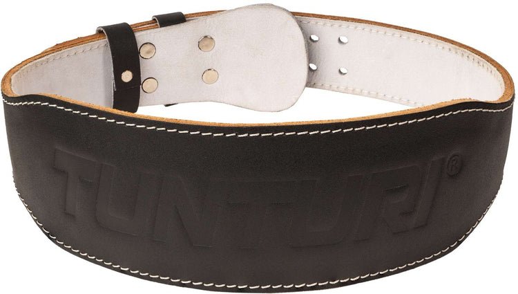 Ceinture de levage Tunturi 90 cm - ceinture d'haltères pour soulevé de terre - ceinture de dynamophilie pour squatting - ceinture de fitness - cuir - noir