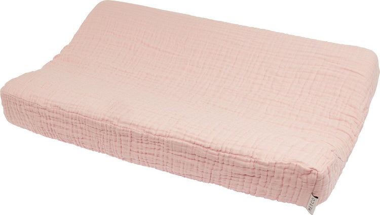 Housse de matelas à langer Meyco baby uni - hydrophile prélavée - rose tendre - 50x70cm