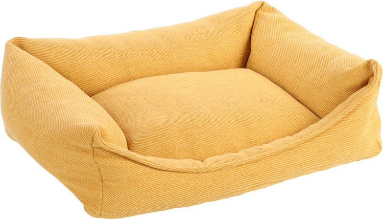 Lit orthopédique pour chien Flamingo - Lit orthopédique pour chien - Ligne Premium - Lit pour chien de luxe pur 65 x 50 x 20 cm - Mousse à mémoire de forme supplémentaire pour un confort maximal - Panier Baldar jaune
