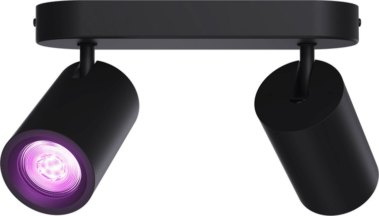 Plafonnier intelligent Calex - 2 lumières - spot intelligent en saillie - ovale - noir